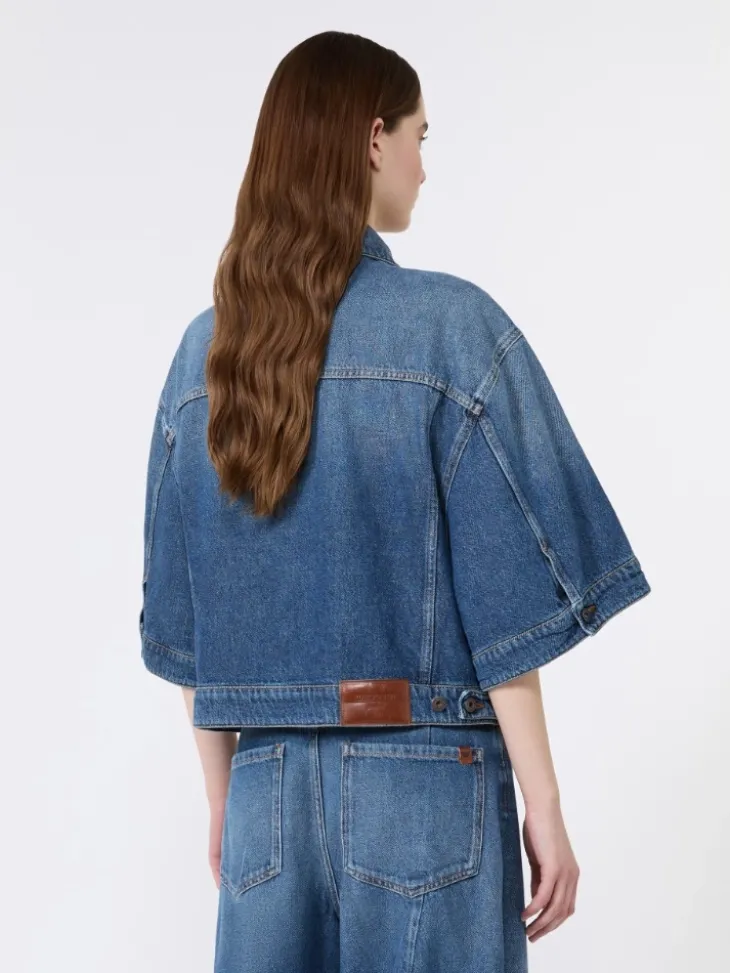 Cotton denim jacket - NAVY