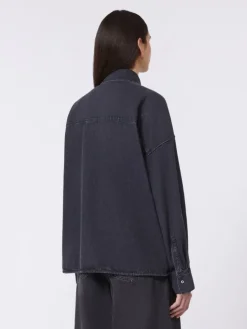 Cotton denim shirt - BLACK