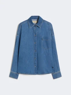 Cotton denim shirt - NAVY