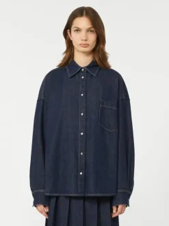 Cotton denim shirt - NAVY