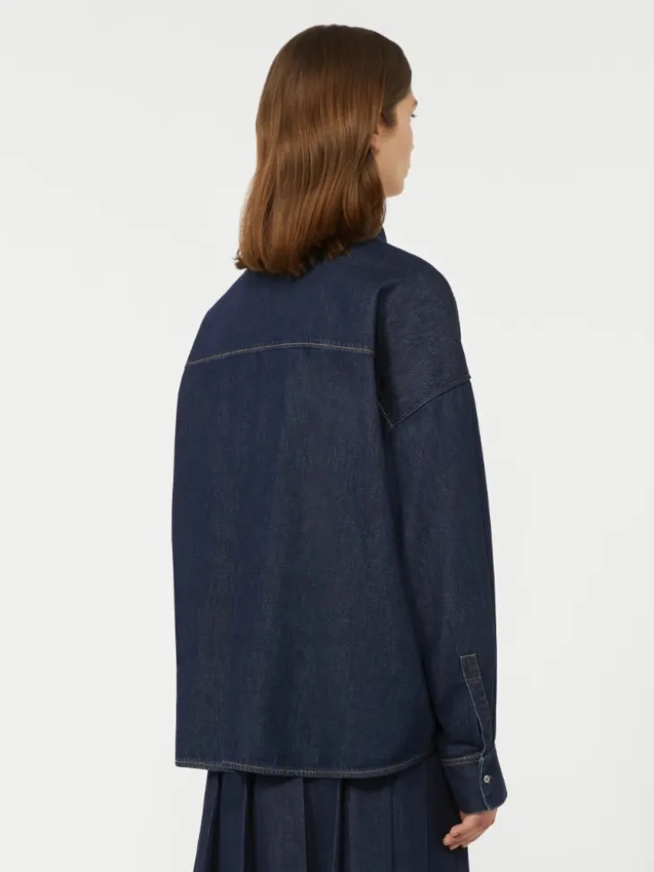 Cotton denim shirt - NAVY