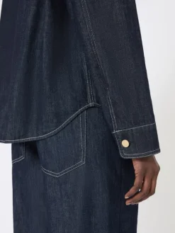 Cotton denim shirt - ULTRAMARINE