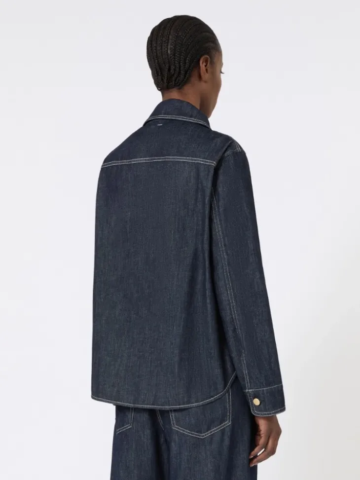 Cotton denim shirt - ULTRAMARINE