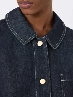 Cotton denim shirt - ULTRAMARINE