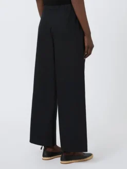 Cotton drawstring trousers - BLACK
