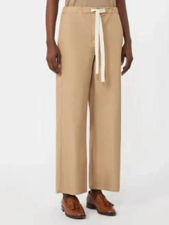 Cotton drawstring trousers - DESERT