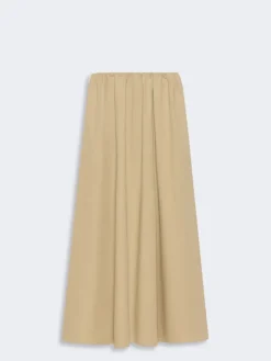 Cotton gabardine skirt - BEIGE
