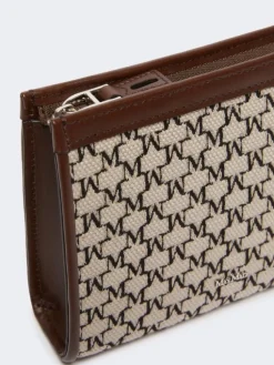 Cotton jacquard extra small pouch - BLACK