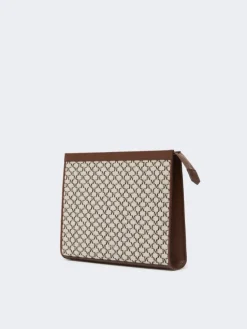 Cotton jacquard medium pouch - BLACK