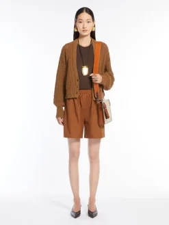 Cotton jacquard medium pouch - HAZELNUT BROWN