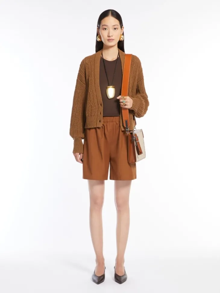 Cotton jacquard medium pouch - HAZELNUT BROWN