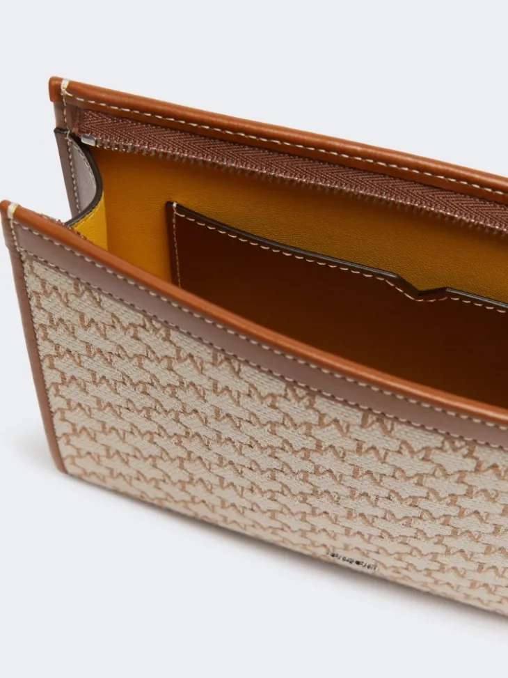 Cotton jacquard small pouch - HAZELNUT BROWN