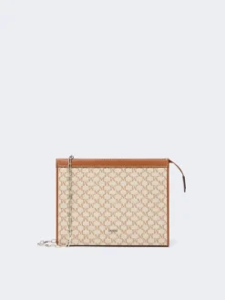 Cotton jacquard small pouch - HAZELNUT BROWN