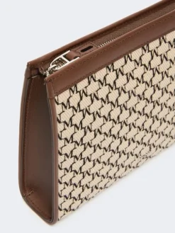 Cotton jacquard small pouch - BLACK