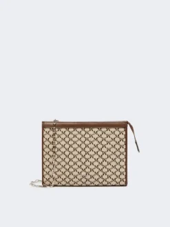 Cotton jacquard small pouch - BLACK