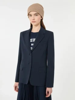 Cotton jersey blazer - NAVY