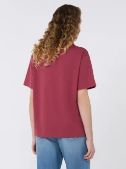 Cotton jersey boxy T-shirt - CHERRY