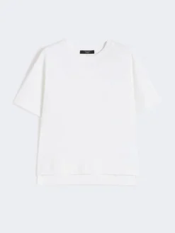 Cotton jersey boxy T-shirt - WHITE