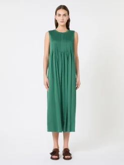 Cotton jersey fluid dress - GREEN