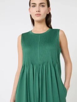 Cotton jersey fluid dress - GREEN