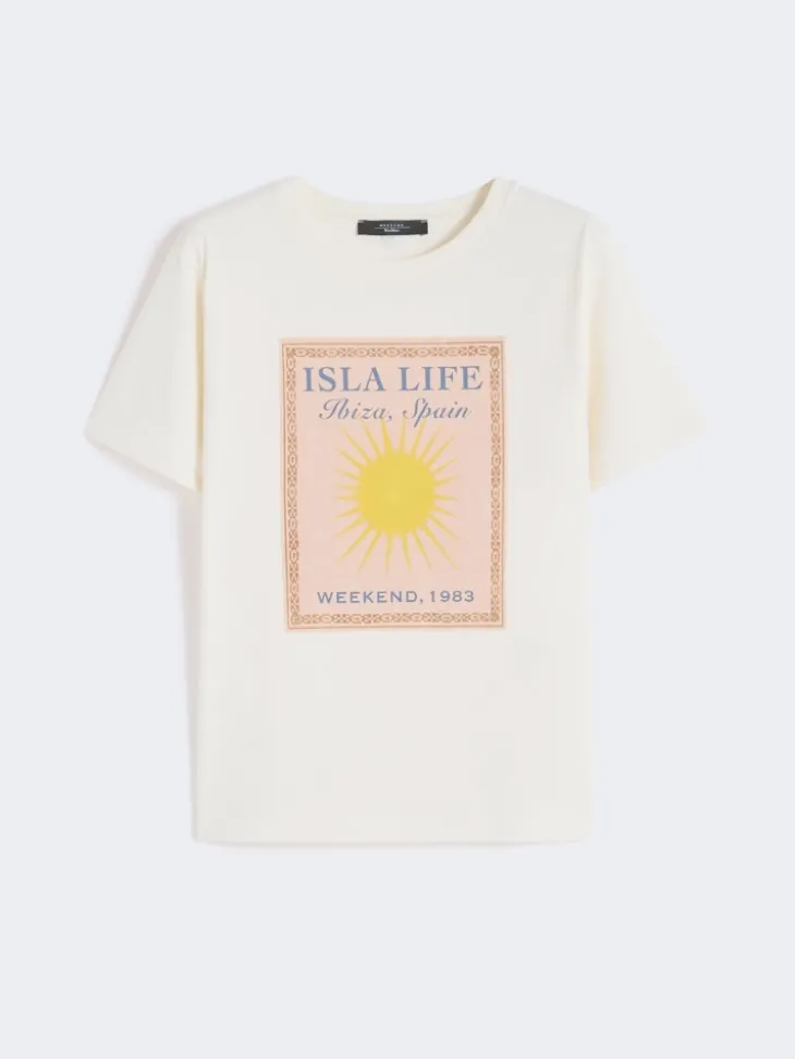 Cotton jersey T-shirt - ECRU
