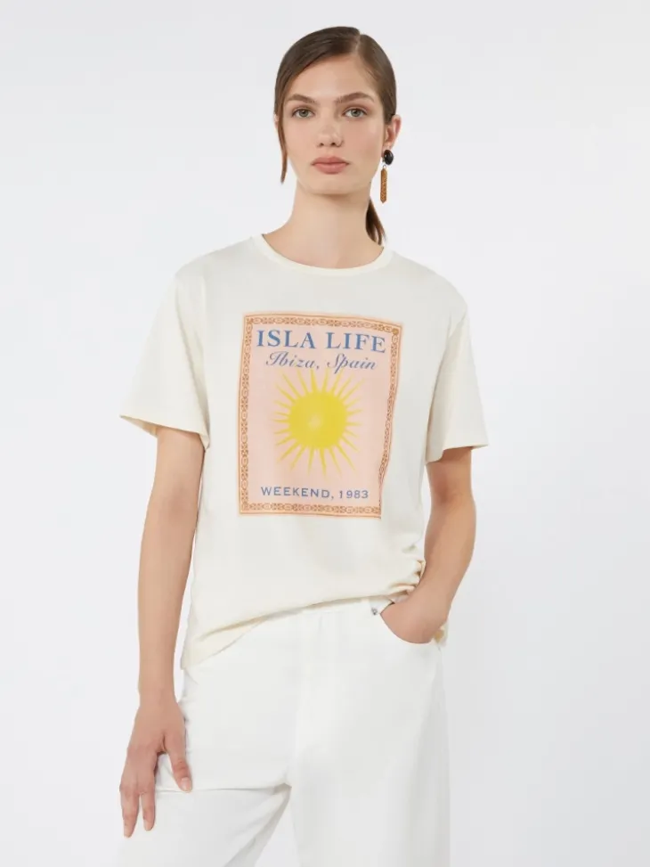 Cotton jersey T-shirt - ECRU