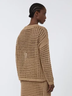 Cotton mesh jumper - DESERT