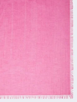 Cotton, modal and cashmere jacquard shawl - SHOCKING PINK