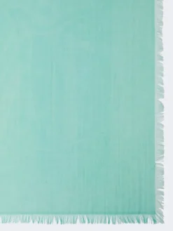 Cotton, modal and cashmere jacquard shawl - PASTEL GREEN