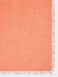 Cotton, modal and cashmere jacquard shawl - CORAL
