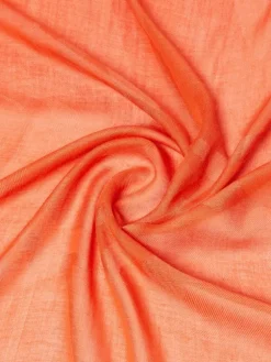 Cotton, modal and cashmere jacquard shawl - CORAL