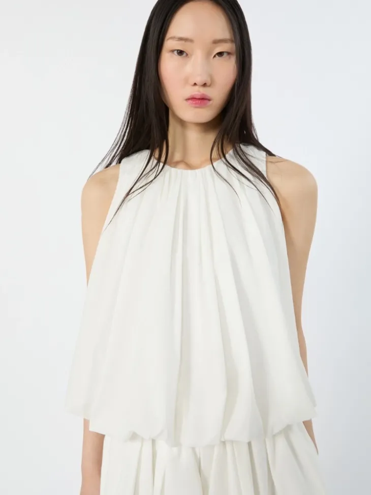 Cotton muslin top - WHITE