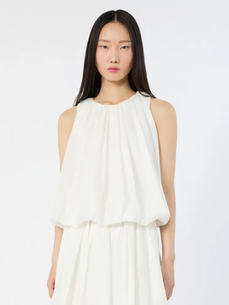Cotton muslin top - WHITE