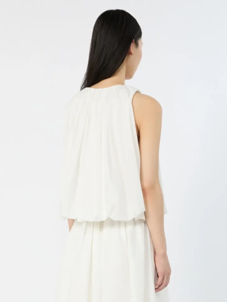 Cotton muslin top - WHITE