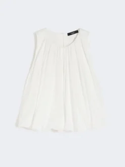 Cotton muslin top - WHITE