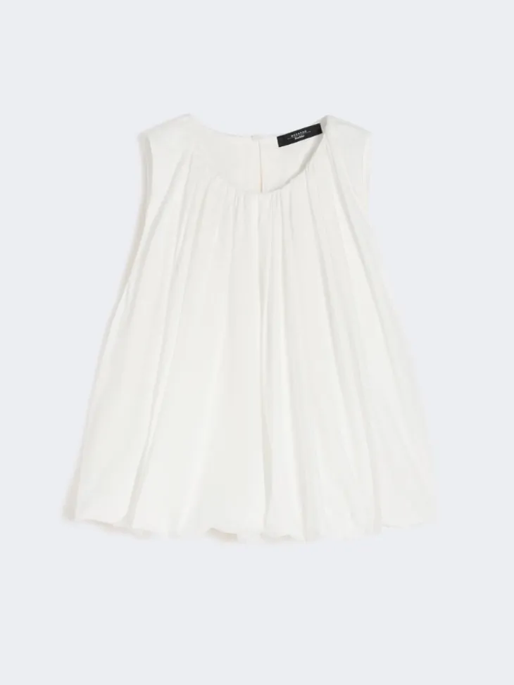 Cotton muslin top - WHITE