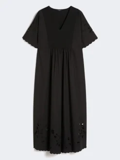 Cotton poplin and jersey dress - BLACK