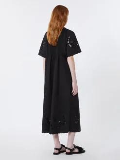 Cotton poplin and jersey dress - BLACK