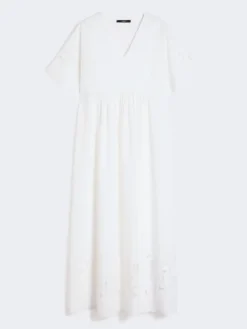 Cotton poplin and jersey dress - WHITE