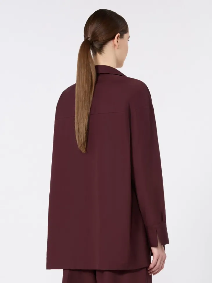 Cotton poplin blouse - DARK RED
