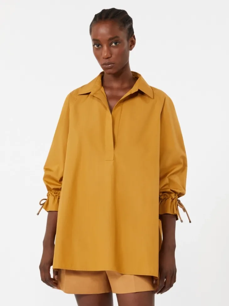 Cotton poplin blouse - EARTH
