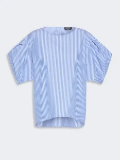 Cotton poplin blouse - LIGHT BLUE