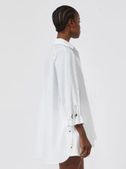 Cotton poplin blouse - OPTICAL WHITE