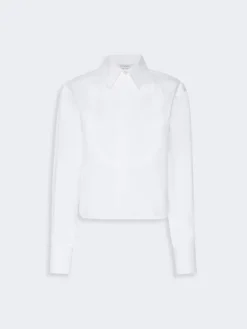 Cotton poplin boxy shirt - OPTICAL WHITE