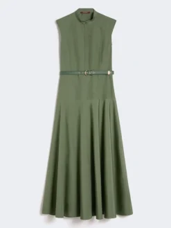 Cotton poplin circle dress - KAKI