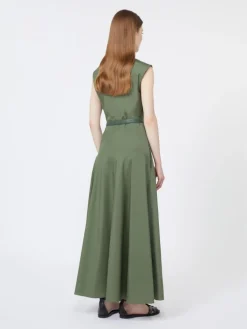 Cotton poplin circle dress - KAKI