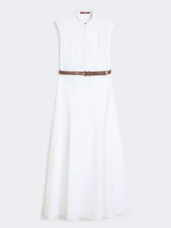 Cotton poplin circle dress - OPTICAL WHITE