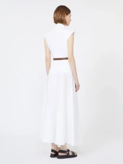 Cotton poplin circle dress - OPTICAL WHITE