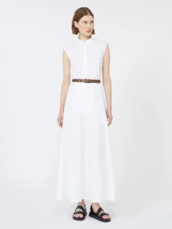 Cotton poplin circle dress - OPTICAL WHITE