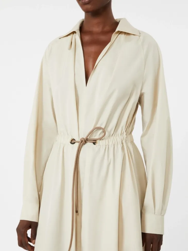 Cotton poplin dress - BEIGE